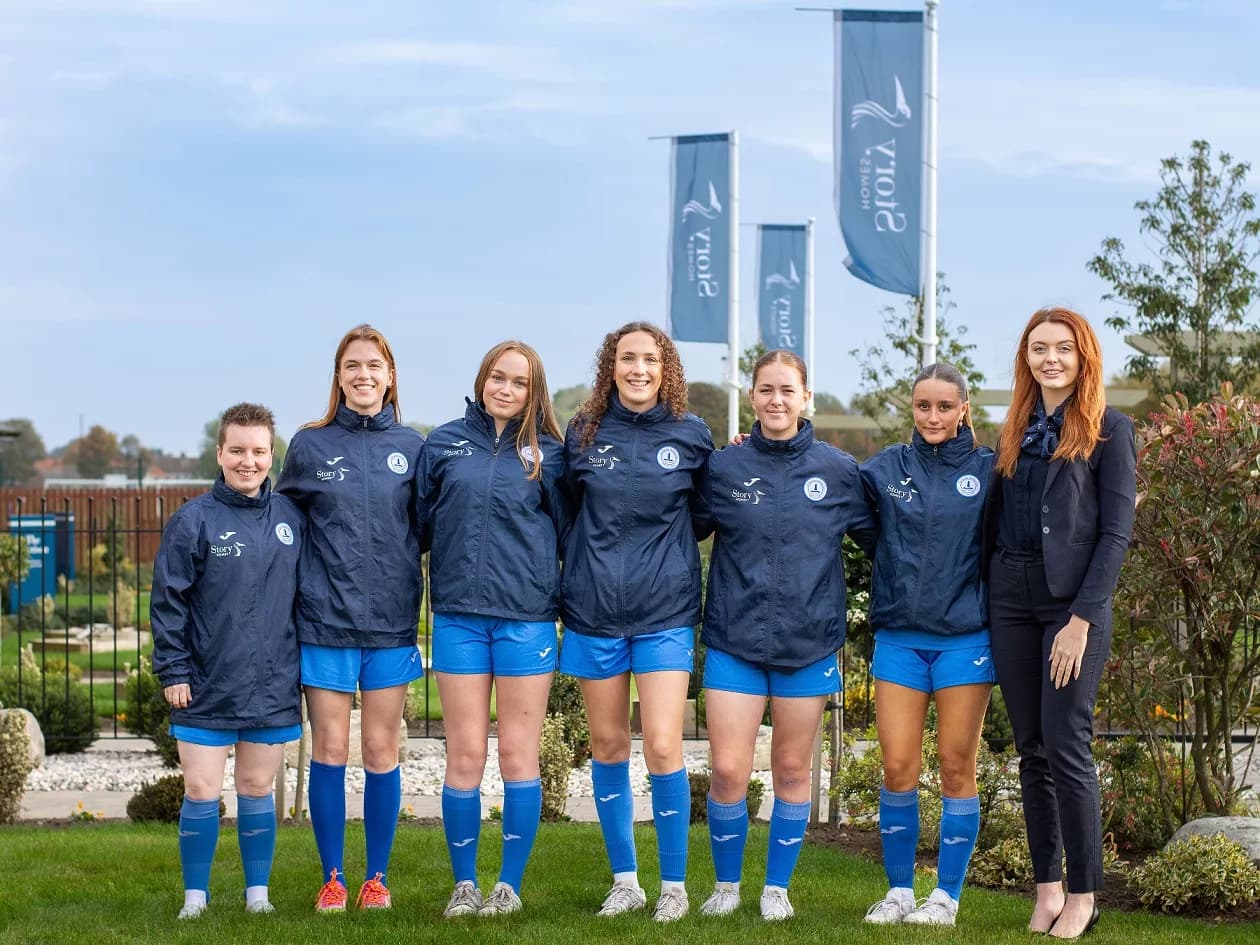 Whitley Bay Sporting Club’s Lionesses Receive New Jackets Thanks to Story Homes Support