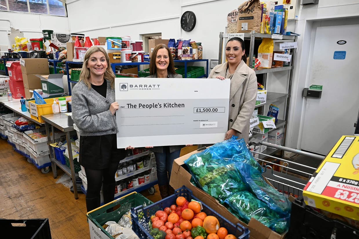 Barratt Homes’ £1,500 Donation Brings Relief to Vulnerable Newcastle Residents through The People’s Kitchen