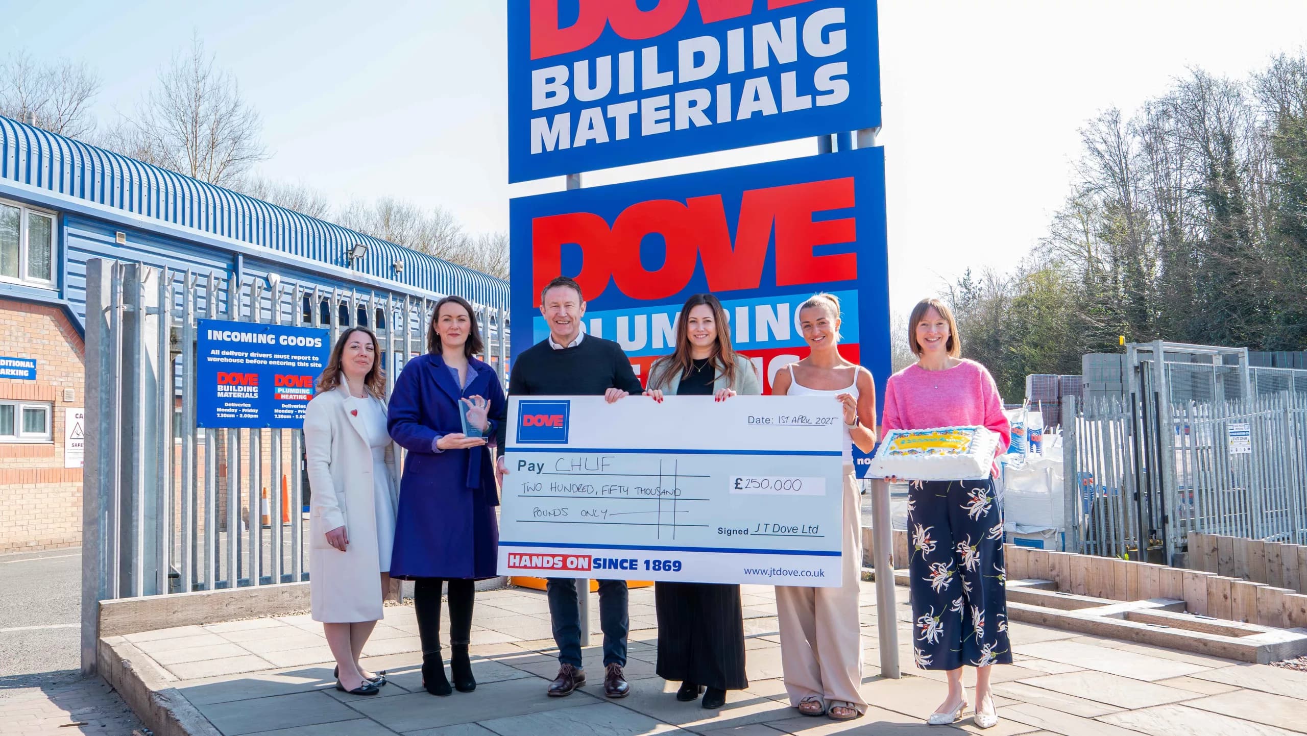 J T Dove Celebrates £250,000 Milestone for Children’s Heart Charity Chuf