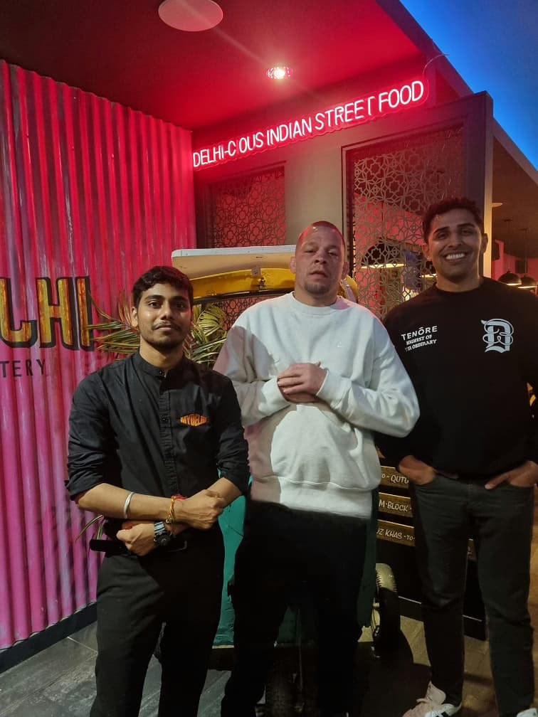 Nate Diaz Shakes Up Newcastle: UFC Legend Dines at My Delhi, Sampling Signature Dishes