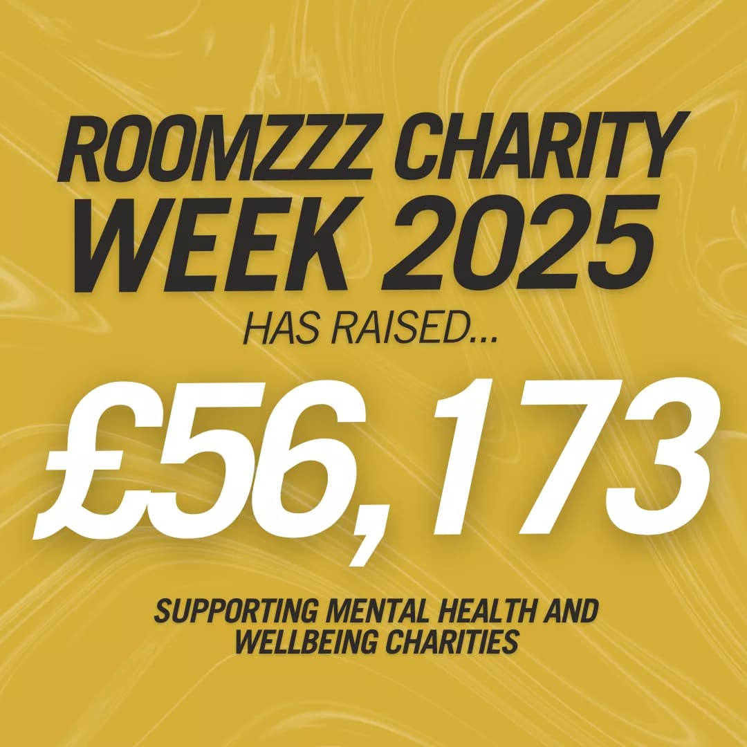 Roomzzz Charity Week 2025 Raises Record £56,173 for Mental Health Support