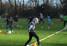 Youngsters from Newcastle East End FC show off their skills