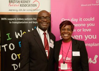 The Gold founder Dela Idowu (right) with the host of event Tayo Idowu, himself a dialysis patient.