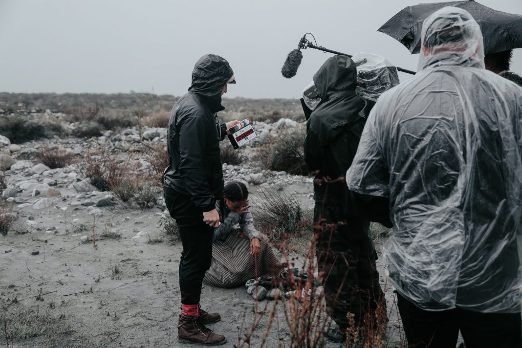 Film Crew in the Rain