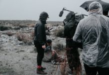 Film Crew in the Rain