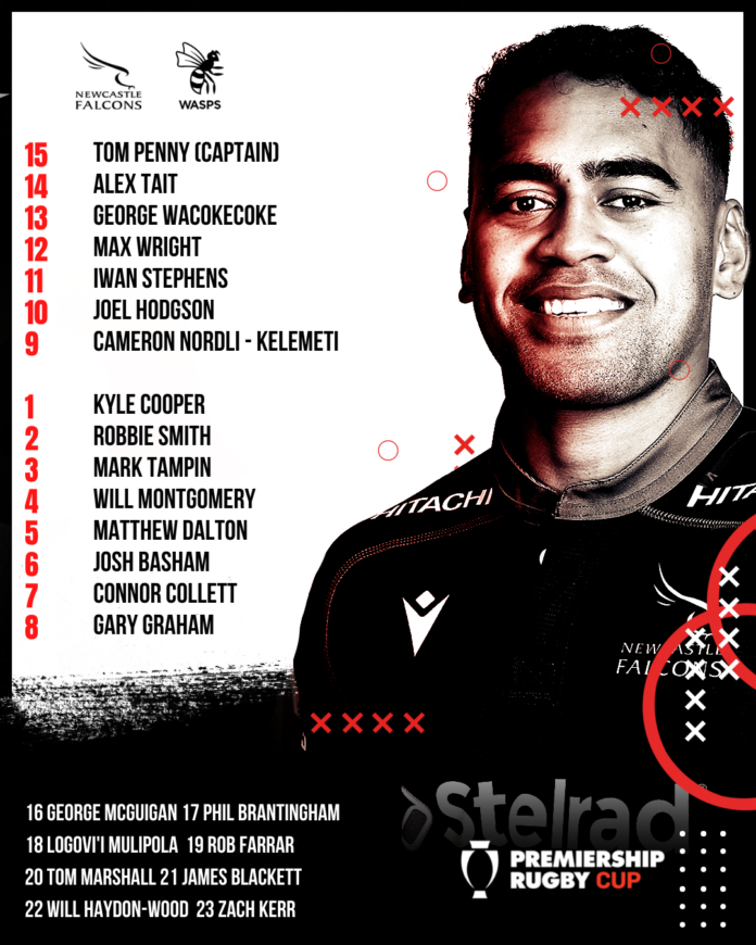 Newcastle Falcons team to face Wasps