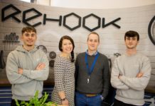 Rehook founder Wayne Taylor, pictured second from right, with some of the Rehook team.
