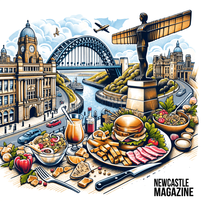 Illustration depicting NE1 Newcastle Restaurant Week and delicious food