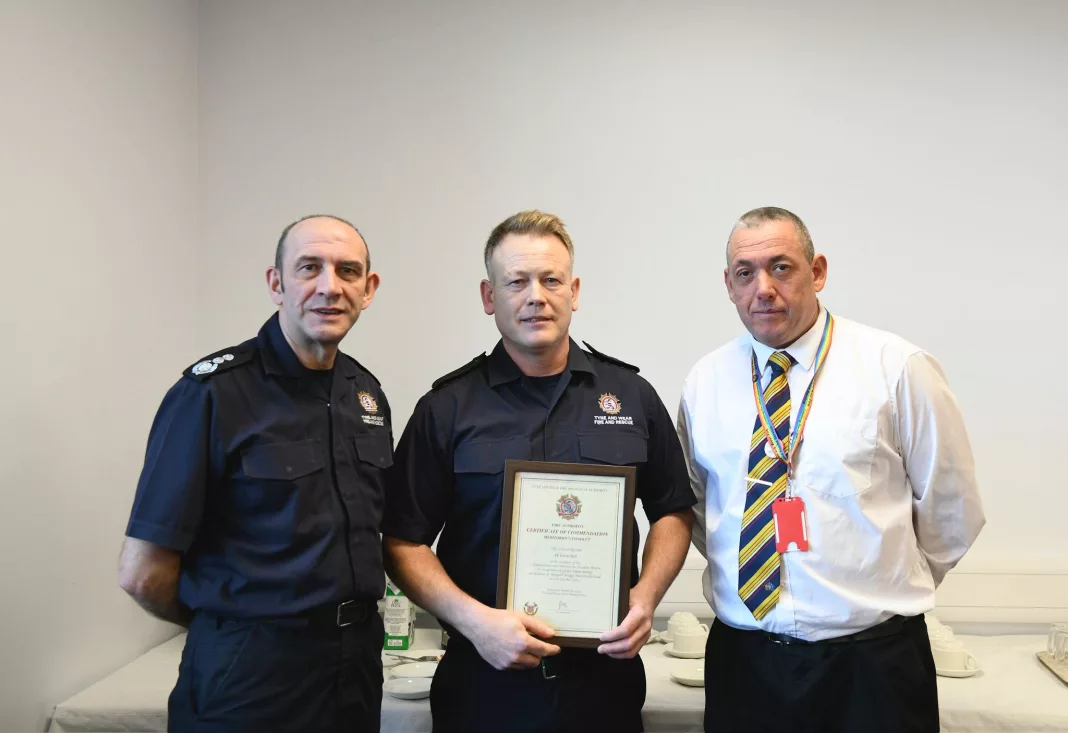 Tyne and Wear Firefighter Honoured for Life-Saving Off-Duty Act