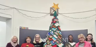Crochet Magic: Over-55s Group Creates 10ft Festive Tree for balletLORENT Community Spirit Shines Through in Cosy Crochet Tree by Over-55s Group