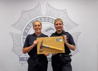 Tyne and Wear Firefighters Inspire Next Generation Through Silver Axe Success Natalie Mortimer holding the Silver Axe award (credit TWFRS)